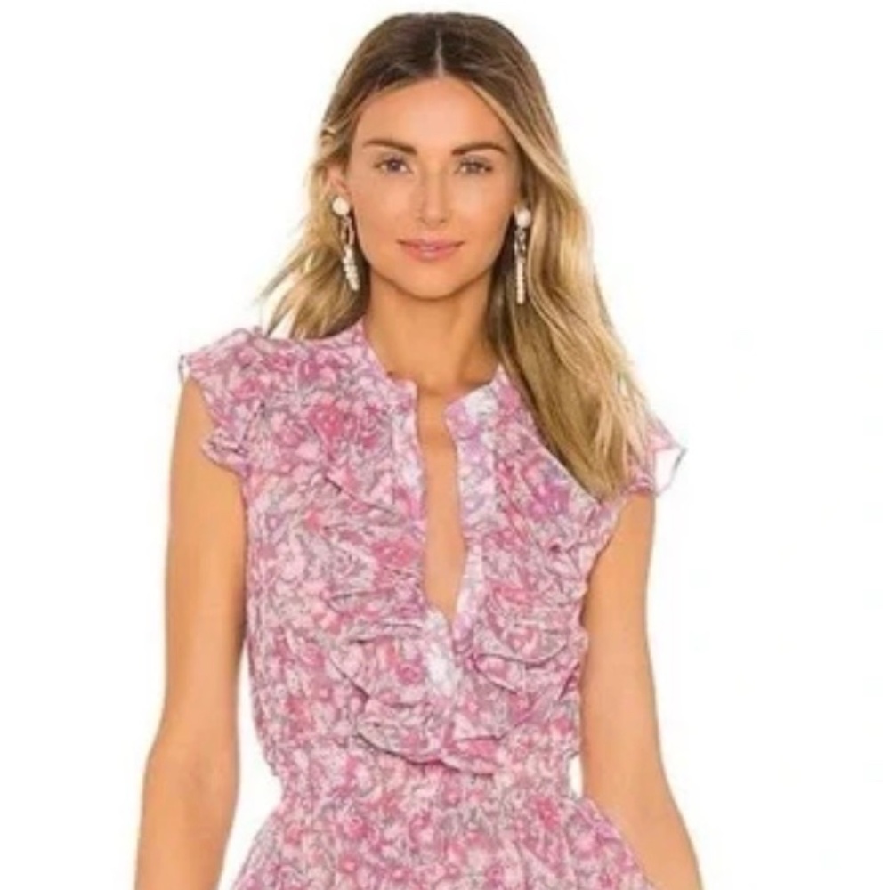Misa Los Angeles Pink Floral Marnie Mini Dress